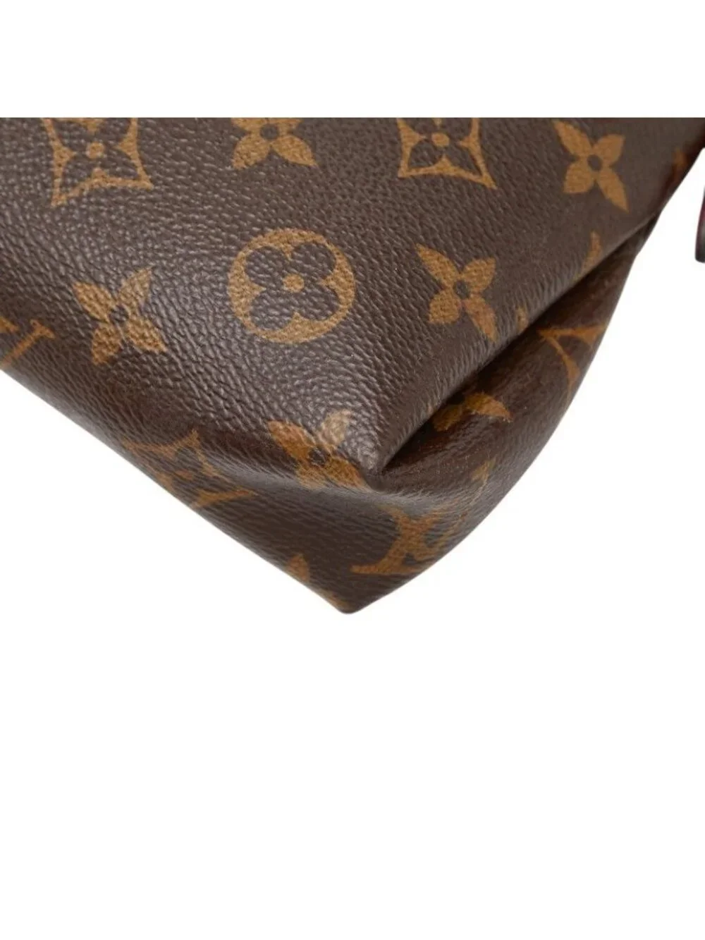 Louis Vuitton Monogram Pallas Clutch Chain 2-Way Shoulder Bag Brown Cerise